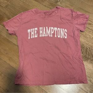 Brandy Melville John Galt The Hamptons Graphic Tee Shirt Mauve